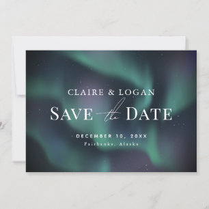 Aurora Noorderlicht Winter Save the Date Kaart