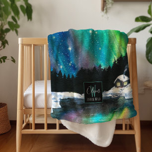 Aurora Noorderlicht Wintercabine Monogram Sherpa Deken