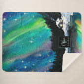 Aurora Noorderlicht Wintercabine | Monogram Sherpa Deken (Voorkant (horizontaal))