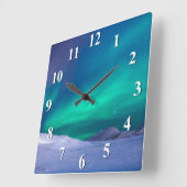 Aurora Northern Lights Vierkante Klok (Hoek)