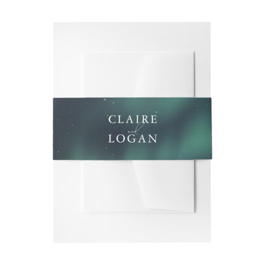 Aurora Northern Lights Wedding Uitnodigingen Wikkel (Voorkant Voorbeeld)