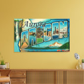 Aurora, OregonLarge Letter ScenesAurora, OF Canvas Afdruk (Insitu (Woonkamer))