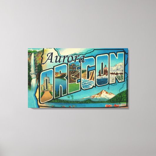 Aurora, OregonLarge Letter ScenesAurora, OF Canvas Afdruk (Voorkant)