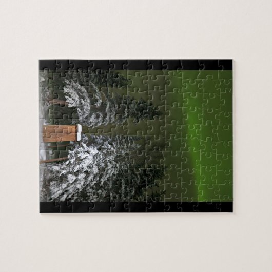 Aurora over het buitenhuis legpuzzel (Horizontaal)