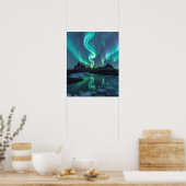Aurora Over Icelandic Wilderness Poster (Keuken)