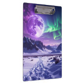 Aurora Peaks – Fantasy Dragon Night Sky Desk Mat Klembord (Rechts)