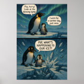 Aurora Penguins Comic - Grappige grap over klimaat Poster (Voorkant)