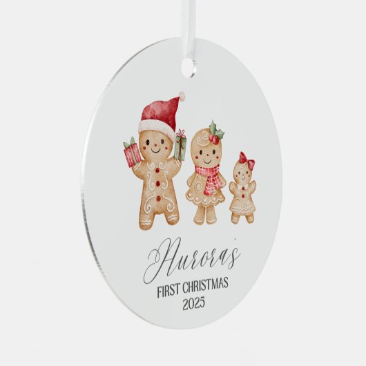 Aurora Personalized Baby's First Christmas Metalen Ornament (Voorkant Rechts)