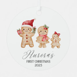 Aurora Persoonlijke Eerste Kerstmis van de Baby Metalen Ornament