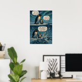 Aurora Pinguïns Strip - Grappige Klimaatveranderin Poster (Thuiskantoor)