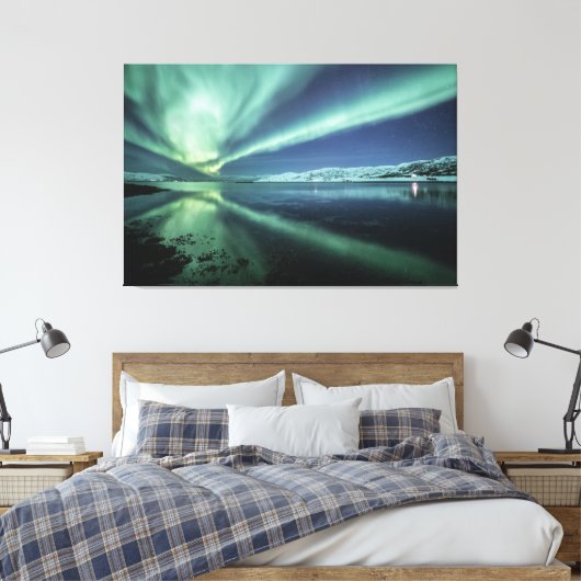 Aurora Reflection Canvas Afdruk (Insitu (Slaapkamer))