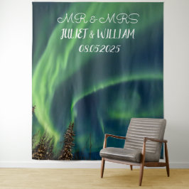 Aurora Script Mr & Mrs Trouw Achtergrond banner Wandkleed