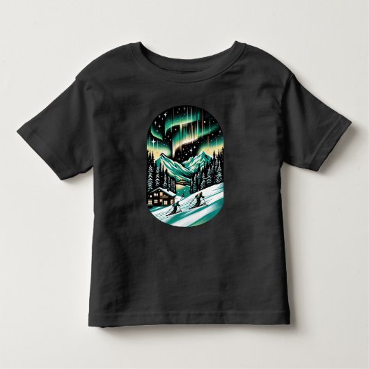 Aurora Ski Avontuur Unisex Kinder Shirts (Voorkant)