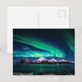 Aurora Sky Lights Snow Mountain Lake Briefkaart (Voorkant / Achterkant)