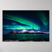 Aurora Sky Lights Snow Mountain Lake Poster (Voorkant)