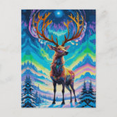 Aurora Stag: Magie in de Nacht Briefkaart (Voorkant)