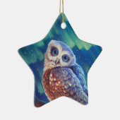 Aurora Starshine Owl. Keramisch Ornament (Rechts)