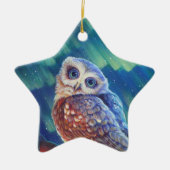 Aurora Starshine Owl. Keramisch Ornament (Voorkant)