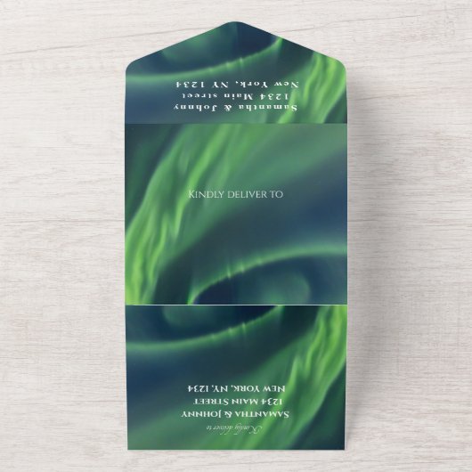 Aurora Sterrennacht Stars Sky Weddenschap All In One Uitnodiging (Buitenkant)