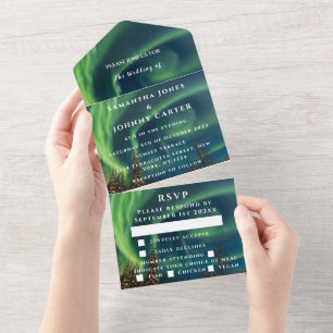 Aurora Sterrennacht Stars Sky Weddenschap All In One Uitnodiging