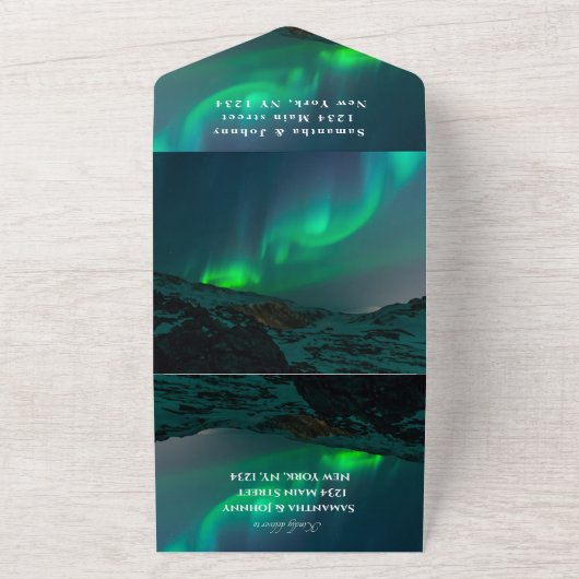 Aurora Sterrennacht Stars Sky Weddenschap All In One Uitnodiging (Buitenkant)