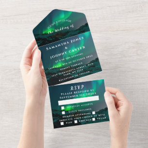 Aurora Sterrennacht Stars Sky Weddenschap All In One Uitnodiging