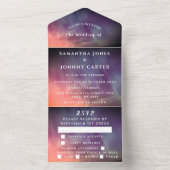 Aurora Sterrennacht Stars Sky Wedding All In One Uitnodiging (Binnen)