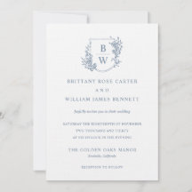 [AURORA]  stoffige blauwe kam monogram bruiloft