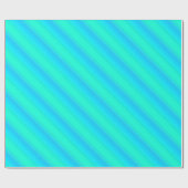 Aurora stripes - blauw, aqua, turquoise cadeaupapier (Vlak)