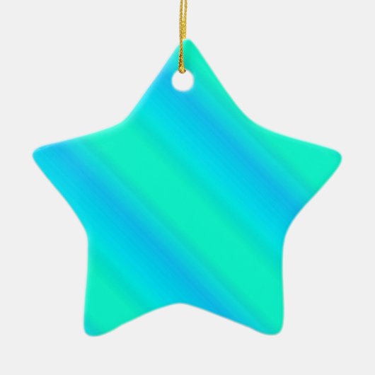 Aurora stripes - blauw, aqua, turquoise keramisch ornament (Voorkant)