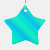 Aurora stripes - blauw, aqua, turquoise keramisch ornament (Achterkant)