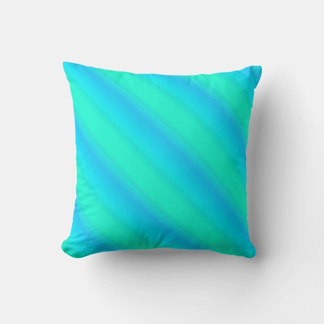 Aurora stripes - blauw, aqua, turquoise kussen (Voorkant)