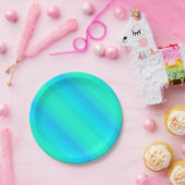 Aurora stripes - blauw, aqua, turquoise papieren bordje (Feest)