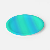 Aurora stripes - blauw, aqua, turquoise papieren bordje (Gekanteld)