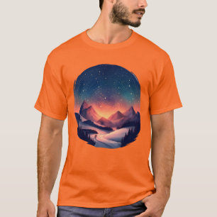Aurora Summit Nachtlandschap T-shirt
