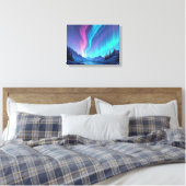 Aurora Tide – Premium 16"x12" Fluid Art Canvas Afdruk (Insitu (Slaapkamer))