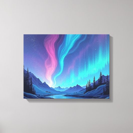 Aurora Tide – Premium 16"x12" Fluid Art Canvas Afdruk (Voorkant)