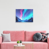 Aurora Tide – Premium 16"x12" Fluid Art Canvas Afdruk (Insitu (Woonkamer))