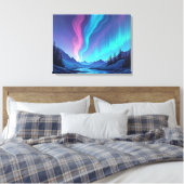Aurora Tide – Premium 24"x18" Vloeibare Kunstcanva Canvas Afdruk (Insitu (Slaapkamer))