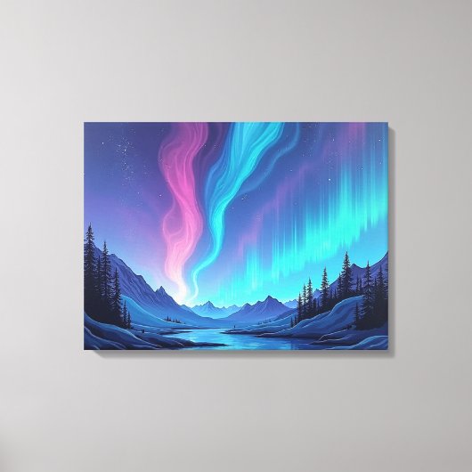 Aurora Tide – Premium 24"x18" Vloeibare Kunstcanva Canvas Afdruk (Voorkant)