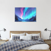 Aurora Tide – Premium 36"x24" Fluid Art Canvas (Insitu (Slaapkamer))