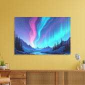 Aurora Tide – Premium 36"x24" Fluid Art Canvas Afdruk (Insitu (Woonkamer))
