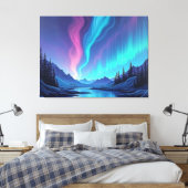 Aurora Tide – Premium 40"x32" Fluid Art Canvas Afdruk (Insitu (Slaapkamer))