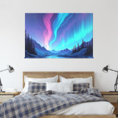 Aurora Tide – Premium 60"x40" Fluid Art Canvas (Insitu (Slaapkamer))