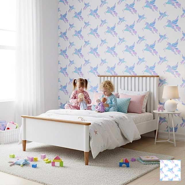 Aurora-Touched Winged Unicorn Behang (Creator heeft geüpload)