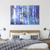 Aurora tussen de berken canvas afdruk (Insitu (Slaapkamer))
