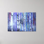Aurora tussen de berken canvas afdruk (Voorkant)