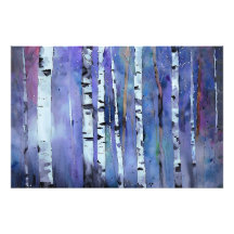 Aurora tussen de berken