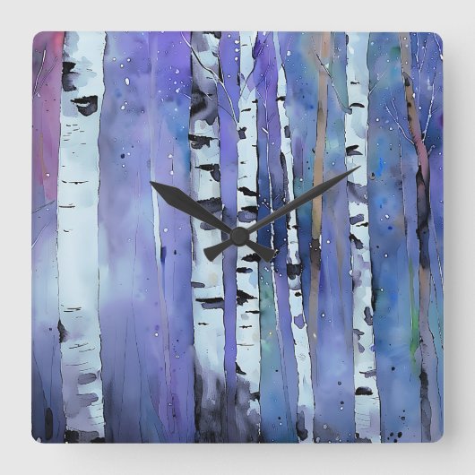 Aurora tussen de berken vierkante klok (Voorkant)
