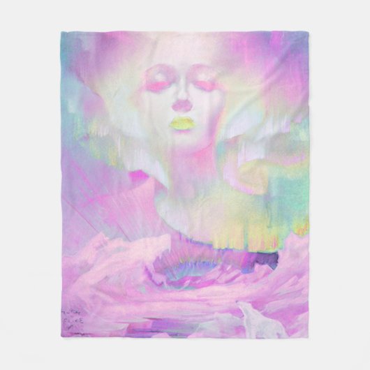 Aurora van Clive Henry roze pastels Fleece Deken (Voorkant)